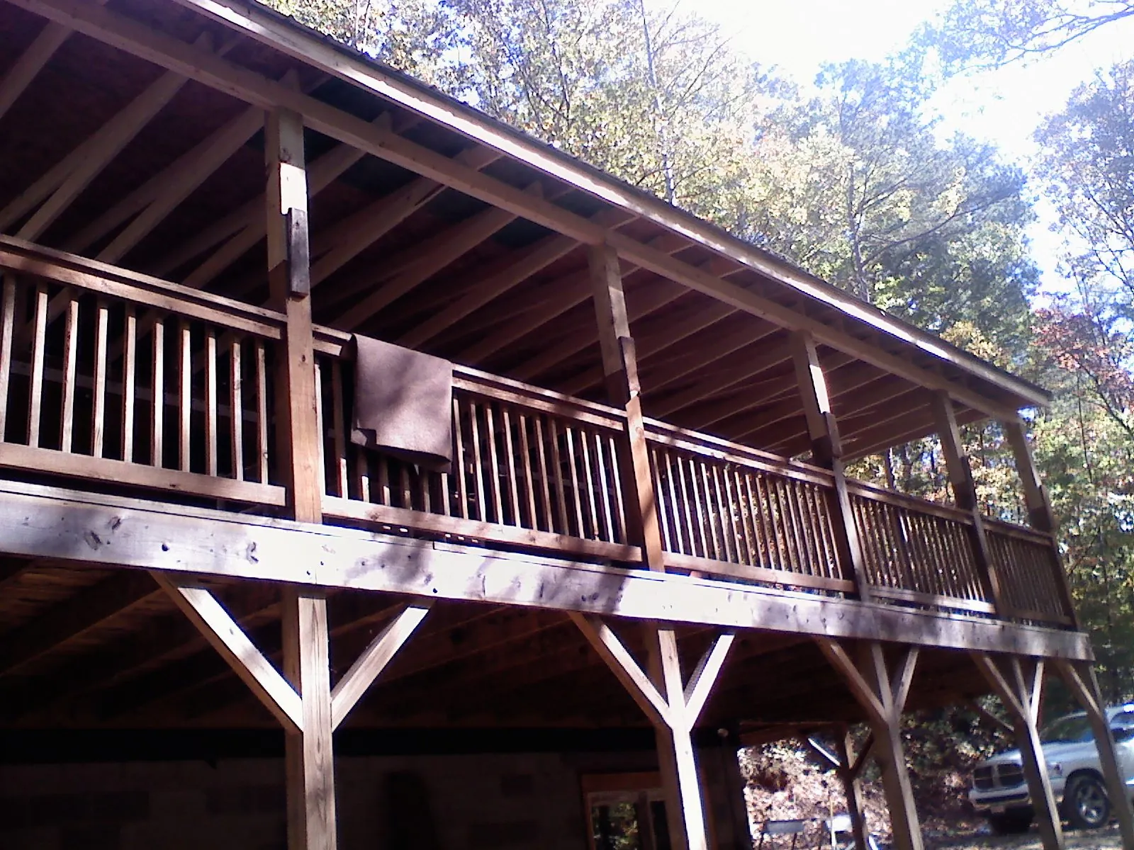 Timber framing under a new elevated porch and deck — Roof Leak Repair in Clarinda by Roofing Brothers